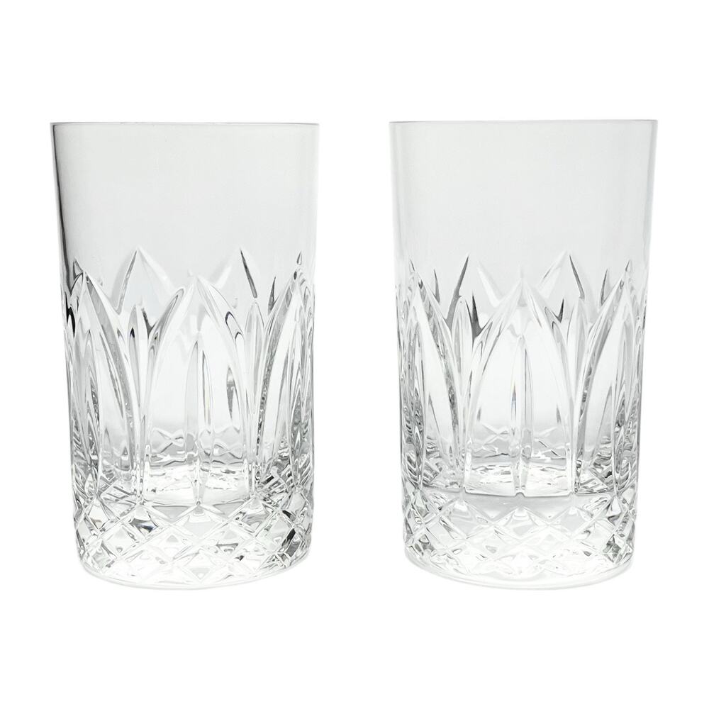 Atlantis “Chartres” Pair of Crystal Highball Tumbler Glasses 4 7/8” 12oz Signed